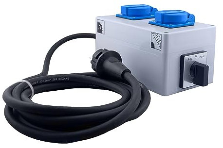 KlingerBorn Einschaltautomatik 1Ph-230V, mit Wahlschalter Hand-Aus-Auto, feste Verzögerungszeiten, 3m Netzleitung, verhindert gleichz. Anlauf von zwei Antrieben, automatischer Anlauf der Absaugung