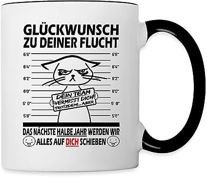 Spreadshirt Abschiedsgeschenk Für Kollegen Jobwechsel Tasse Verräter Tasse Zweifarbig, One size, Weiß/Schwarz