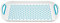 HOMESHOPA Anti-Slip Plastic Serving Tray, 1 Pack Blue Rectangular Non-Slip Top & Bottom, Strong Grip Rubber Surface, Kitchen Tray for Food Serving, Easy Grip Handles, Sturdy Dinner/Drinks Breakfast
