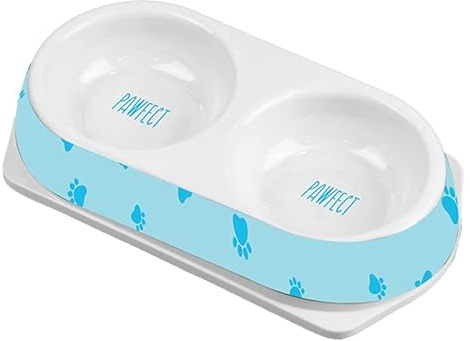 Hos imports Trendy Pet Double Diner, Easy Clean, Double Use Bowl (Blue)
