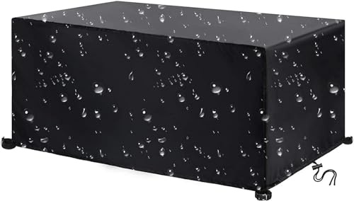Housse de Salon Jardin 135x90x75cm 420D Oxford Housse Salon de Jardin Imperméable Anti UV Housse Table de Jardin Protection Tous Les Temps Table et de Canapé avec Corde et Boucle Verrouillage