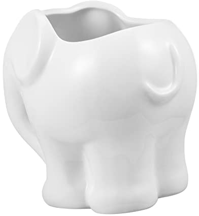 Cabilock Elefant Keramik Blumentopf Kakteentöpfe Aus Keramik Mini-sukkulenten-pflanzgefäß Mini-pflanzentopf Süße Töpfe Halter Elefantenfigur Statue Saftig Mini-töpfe Container Draussen Weiß