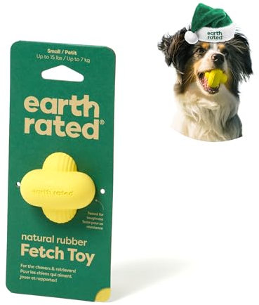 Earth Rated Hundeball, EIN interaktiver Apportierball für alle Rassen in verschiedenen Größen, aus Naturgummi, das perfekte Spielzeug für drinnen und draußen, klein, gelb