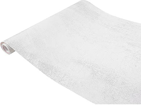 Klebefolie Möbel 67,5x990 cm | Möbelfolie selbstklebend in Steinoptik | Folie für Möbel zur einfachen Renovierung von Türen, Tischen und Regalen | Klebefolie dekorativ und abwaschbar | Beton Weiß