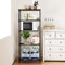 REIBII Metal Shelving Unit Shelving Units for Storage Loads 340KG Adjustable Corner Shelf 5-Tier Wire Shelving Unit Heavy Duty Storage Rack Metal Pantry Shelves, 60 X 35 X 150 CM, Black…