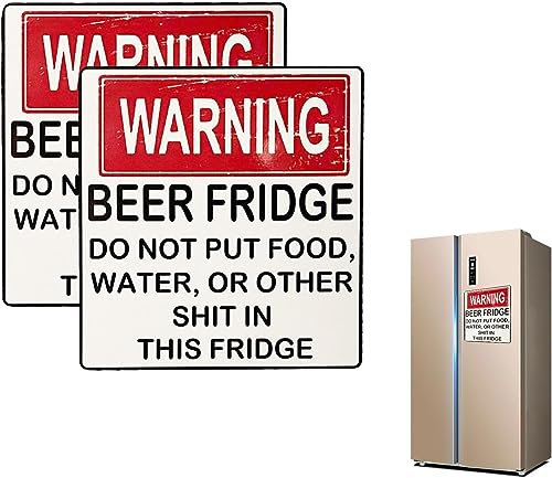Lustige Bier Kühlschrank Vintage Aufkleber Schilder Acryl Lustige Bier Kühlschrank Aufkleber Warnung Bier Kühlschrank Aufkleber Neuheit Kühlschrank Aufkleber für Home Bar Decor