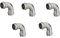 Sanitärshop Baustoffe & Sanitär Pressfittings Edelstahl - 1 Produkt für Trinkwasser und Heizung - V Press Kontur (Bogen 90° 2 Muffen - 5 Stück, 22mm)