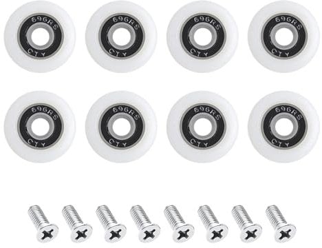 Leliafleury 8 Sets Shower Door Wheels 23mm Shower Door Rollers Replacement Rollers Runners for Bathroom