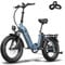 Fafrees FF20 POLAR Electric Bicycle, 20 * 4.0 Inch City Electric Bike, 2 * 10.4 Ah Removable Batteries E-bike, Folding Electric Mountain Bike for Adults, Power Assist 70-150KM, Blue