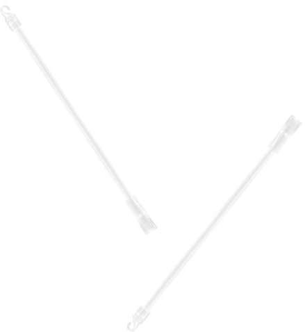 Tabanzhe 2 Sets Clear Plastic Blind Wands - 12 Inches Vertical Blinds Replacement Sticks with Hooks and Grips,Blind Opener Accessory Rod for Window Blinds