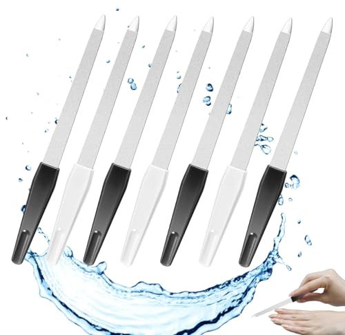 6 Pcs Stainless Steel Metal Nail Files Nail Files for Natural Nails, Metal Nail File for Women Pedicure & Manicure Accessories,Nails Accessories Tools for Home Salon Use
