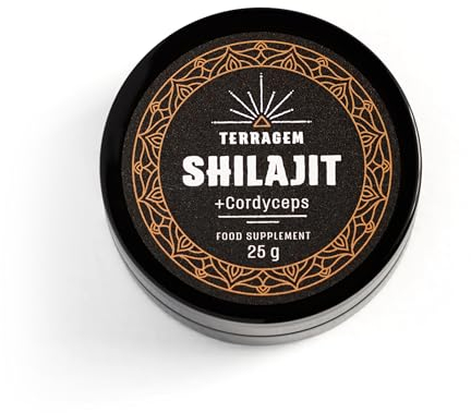 TERRAGEM - Himalaya Shilajit mit Cordyceps - Mumijo - Reich an Mineralien und Nährstoffen, mit Fulvosäure und Huminsäure - von Sammlerfamilien Stammend - Nahrungsergänzungsmittel