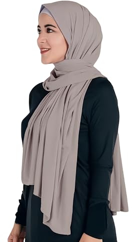 Lina & Lily Maxi Hijab Jersey Premium, Kopftuch Schal Turban für Muslimische Frauen (Mink)