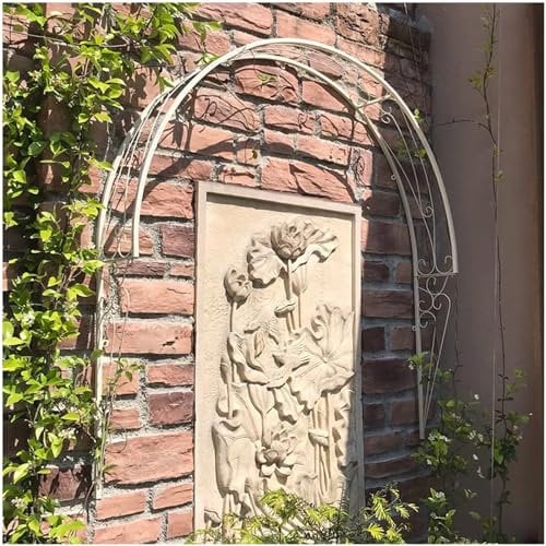 DZZTHSH Rosenbogen-Spalier für Kletterpflanzen, Gartenlaube aus Metall, Pergola-Torbogen für Fenster, Türen und Eingänge, Wandmontierter Halbrunder Gartenbogen
