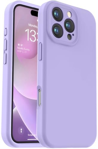 Vooii Compatible with iPhone 16 Pro Max Case, Liquid Silicone Upgrade [Camera Protection] [Fit for Battery Charger Cases] Shockproof Phone Case for iPhone 16 Pro Max 6.9 inch - Light Purple