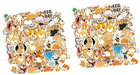 Uonlytech 200stücke Corgi Aufkleber Wasserdichte Kofferaufkleber Für Möbel Wände Und Mehr Lustige Weihnachtsgeschenke Für Junge Mädchen Und Erwachsene Kreative Dekoration Für Jeden