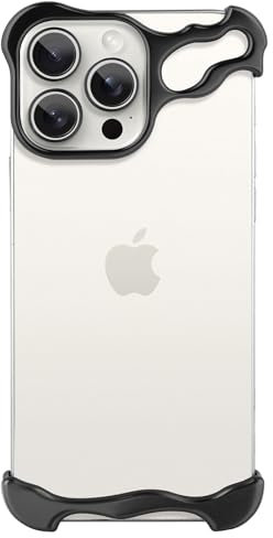 aidvaia Frameless Phone Case Compatible with iPhone 16 Pro Phone Case Minimalist Protective Shock Absorption Aerospace Grade Aluminum Shells (Aluminum Black)