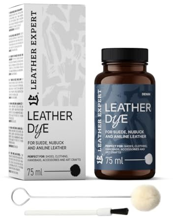 Penetrating Leather Dye Teinture pour cuir, 75 ml, idéale pour les chaussures, sacs à main et accessoires, avec applicateur et pinceau, teinture pour chaussures pour daim, nubuck et cuir aniline (16