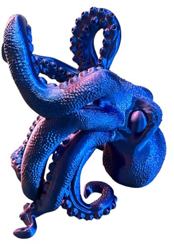 3D-gedruckter Weinhalter, Oktopus-Design, Dekoration, Geschenk, für 0,7l Flaschen, mehrere Farben (Blau - Pink)