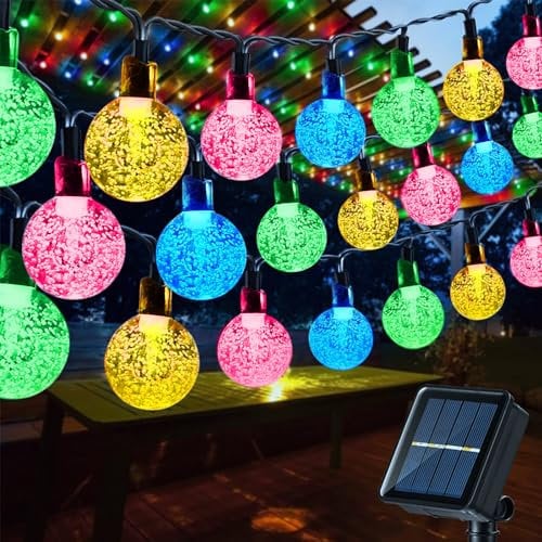 Moxled Solar Lichterkette Aussen 100 LED, 17M Lichterkette Außen Solar Wasserdicht, 8 Modes Solar Lichterkette Außen für Garten, Terrasse, Balkon, Partys (Bunt)