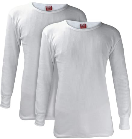 HEAT HOLDERS - 2er Pack Herren Thermo Innenfleece Outdoor Langarm Baumwolle Reich Unterhemd