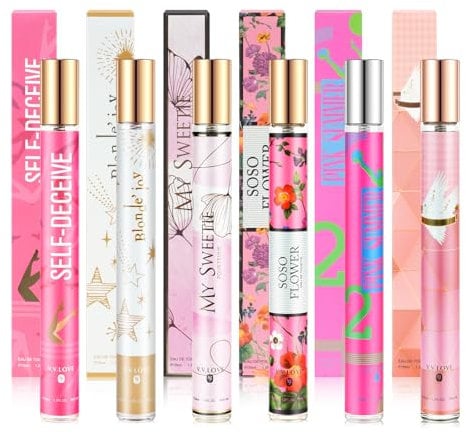 Coffret cadeau parfums haut gamme pour femmes – 6 x 35 ml Eau de Parfum femme portable Huile de Parfum longue durée Souligne votre charme