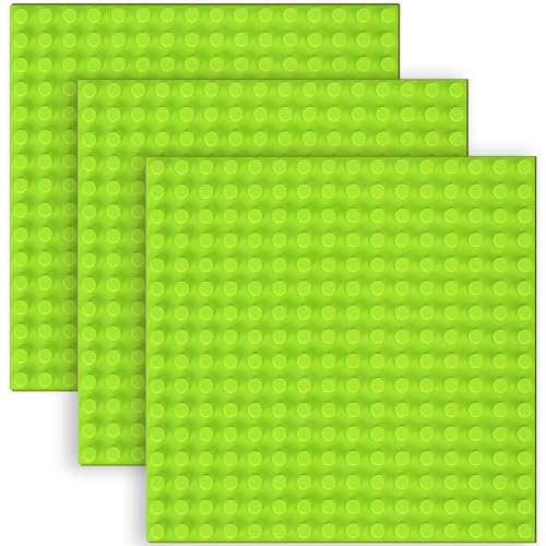 Joycabin 3 placas de construcción compatibles con placas Lego Duplo, 25,5 x 25,5 cm, placa base grande, color verde claro
