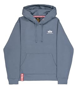 Alpha Industries Herren Basic Small Logo Hoodie, Denim Blue, 3XL