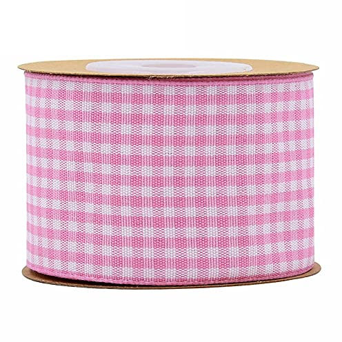 YTACPN Geschenkbänder, Schwarz-weißes Gingham-Band, 100% Polyester, gewebter Rand, 5 m, Kariertes Band, kariert(38mm)