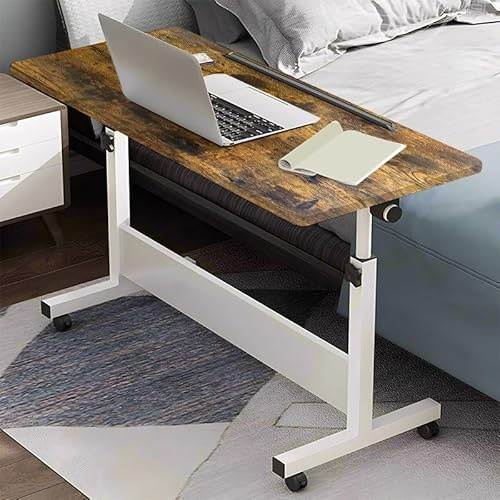 WXJHL Small Standing Desk Adjustable Height Rolling Computer Desks Portable Laptop Table with Wheels for Home
