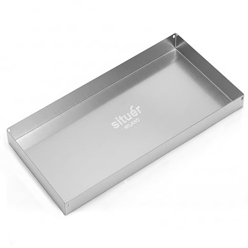 Situér Milano Svuotatasche Design Moderno 35x20cm in Metallo Zincato Made in Italy - Vassoio Portaoggetti Versatile, Elegante e Raffinato