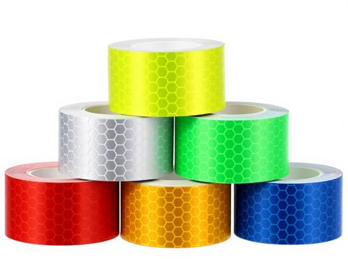 6 Rollen Reflektorband Selbstklebend, Reflektierendes Klebeband, Zuschneidbar Reflektor Aufkleber, Reflective Tape, Wasserdicht Reflektoren Klebeband für Reflektoren Fahrrad Anhänger Kleidung,2.5cm×3