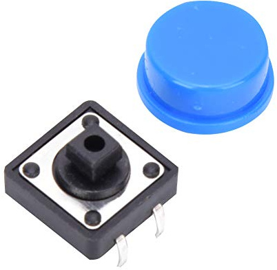 Yctze 60 Pares de Interruptor de Botón Táctil Momentáneo Azul de 4 Pines para Electrónica y Electrodomésticos - e Interruptor