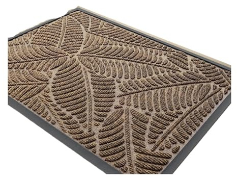 Generisch Fußmatten for drinnen und draußen, rutschfest, waschbar for den Eingangsbereich(Black,43.3x75cm)
