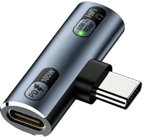 Adaptador 2 en 1 Tipo C para iPhone 16 Pro Max para Samsung S24 S23 | Conector USB C Auriculares PD10Gbps, USB C Adaptador Cascos con Carga Rápida 100W