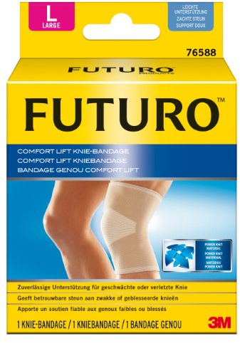 FUTURO Comfort Lift Knie-Bandage, Größe L (43,2 - 49,5 cm) - Atmungsaktive und Elastische Kniebandage für Stabilität, Kompression und Unterstützung bei Knieschmerzen