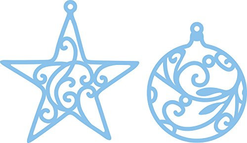 Marianne Design LR0183 Creatables Stern und Kugel - Stanzschablone und Prägeschablone für die Kartengestaltung und Scrapbooking, Metal, blau, 7,1 x 7,3 x 0,4 cm