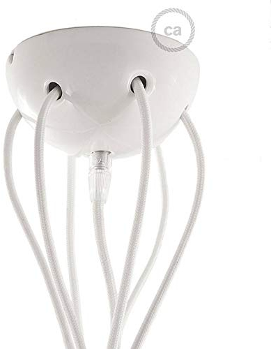 creative cables - Kit Rosace en céramique 7 Trous - Blanc