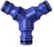Tatay 701 Conector para manguera derivación triple empalme rápido para riego de jardín y Anti-UVA, Azul