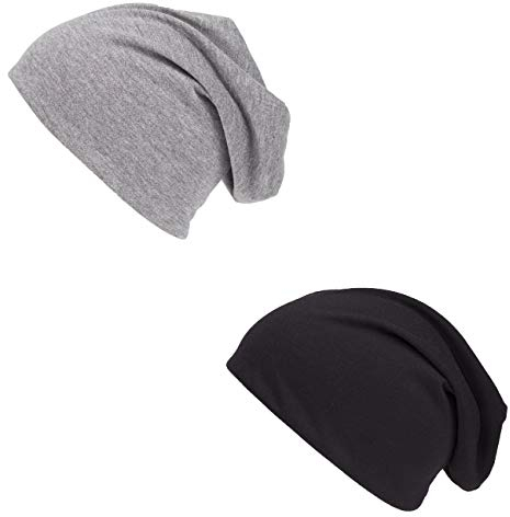 shenky Jersey Mütze unisex, Doppelpack Grau und Schwarz, Einheitsgröße