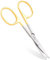 Fine Lines - Thin Stainless Steel Curved Scissor for Women & Men - Gold Manicure Scissors for Nails, Cuticle & Hair Trimming - Suitable for Manicure, Pedicure, Hair & Beard Grooming