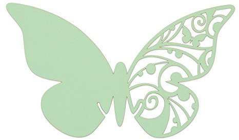 Elfenstall Namenskärtchen / Platzkarte / Namensschild / Sitzkarte / Namenskarte / Tischkarte / Tischkärtchen für Hochzeiten Feste oder Partys Design Schmetterlinge 10 Stück für das Trink- oder Sektglas in der Farbe hellgrün (Schmetterling hellgrün)