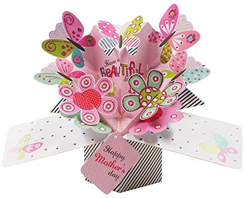 Happy Mother's Day Butterfly Pop-Up Greeting Card Second Nature 3D Pop Up Cards