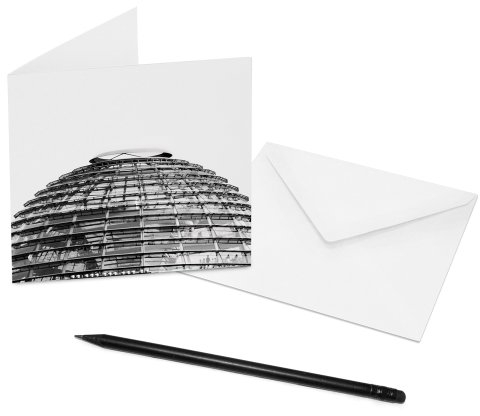 10er-Set Klappkarten Berlin - 14 x 14 cm - Motiv: Reichstagskuppel - mit Briefumschlag