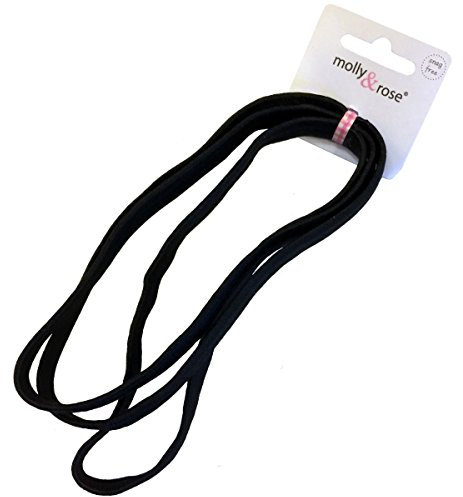 Non-Metal Plain Long Black Elastics Headband x 3pcs