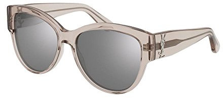 Saint Laurent Damen SL M3 006 Sonnenbrille, Pink (Nude/Silver), 55