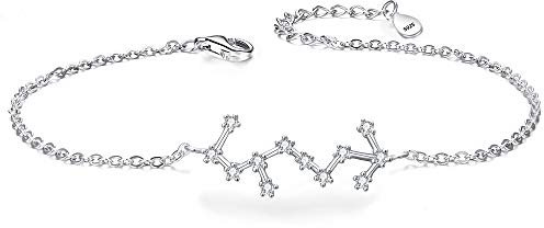 Clearine Armkette Sternzeichen 925 Sterling Silber CZ 12 Sternbild ''Skorpion'' Einfach Stil Armband für Damen Mädschen