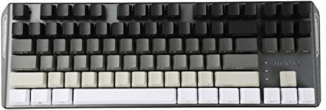 YMDK Weiß-Grau-Schwarz Gemischte 87 Seiten-Druck Blanko-Tasten-Set, dicke PBT OEM-Profil-Tastenkappen für MX TKL mechanische Tastatur (nur Tastenkappe) (87 Seitendruck)