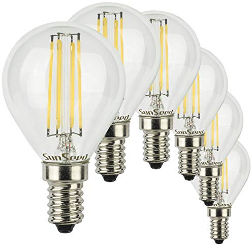 SUNSEED 6x Glühfaden LED Golfball-Lampe E14 6W ersetzt 60W Neutralweiß 4000K