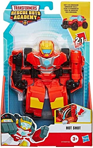 Transformers Playskool Heroes Rescue Bots Academy Hot Shot Converting Toy Roboter, 15,2 cm Sammel-Actionfigur Spielzeug für Kinder ab 3 Jahren